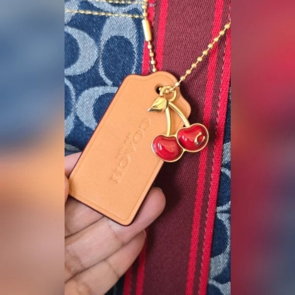 Coach Smith Tote Bag In Signature Denim Blue and Red With Dust Bag - Picture 8 of 15